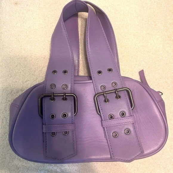 NWOT Free People, Say Yes Leather Bag, In Purple - Picture 2 of 6